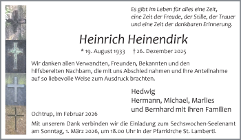 Anzeige von Heinrich Heinendirk 