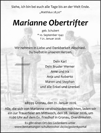 Anzeige von Marianne Obertrifter 