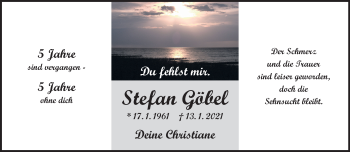 Anzeige von Stefan Göbel 