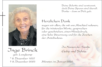 Anzeige von Jnge Brinck 