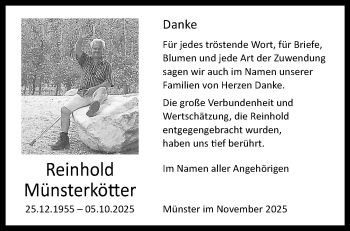 Anzeige von Reinhold Münsterkötter 