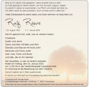Anzeige von Ralf Röers 