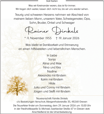 Anzeige von Rainer Dinkels 