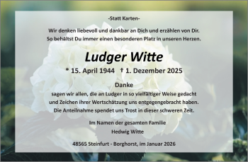 Anzeige von Ludger Witte 