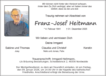 Anzeige von Franz-Josef Heitmann 