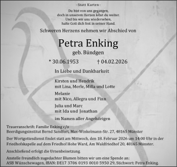 Anzeige von Petra Enking 