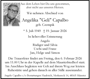 Anzeige von Angelika Capalbo 