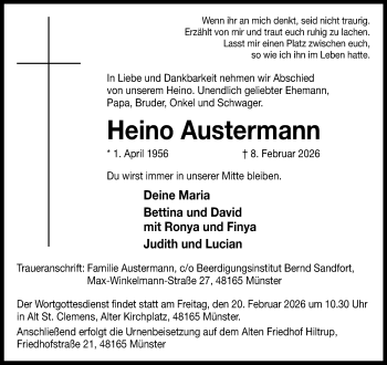 Anzeige von Heino Austermann 