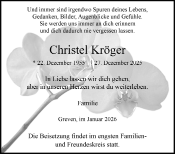 Anzeige von Christel Kröger 