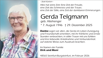 Anzeige von Gerda Telgmann 