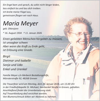 Anzeige von Maria Meyer 