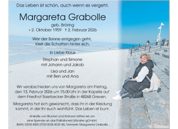 Anzeige von Margareta Grabolle 