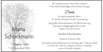 Anzeige von Maria Schockmann 