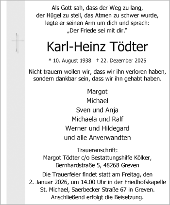 Anzeige von Karl-Heinz Tödter 