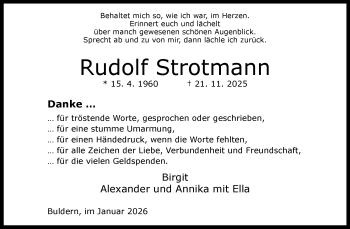 Anzeige von Rudolf Strotmann 