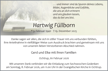 Anzeige von Hartwig Füllborn 
