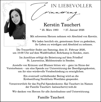 Anzeige von Kerstin Tauchert 