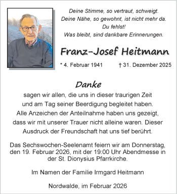Anzeige von Franz-Josef Heitmann 