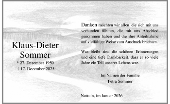 Anzeige von Klaus-Dieter Sommer 