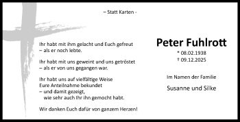 Anzeige von Peter Fuhlrott 