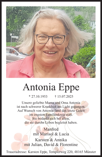 Anzeige von Antonia Eppe 