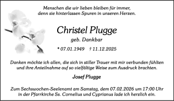 Anzeige von Christel Plugge 