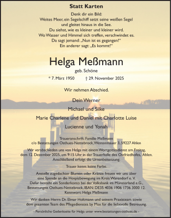 Anzeige von Helga Meßmann 