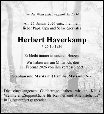 Anzeige von Herbert Haverkamp 