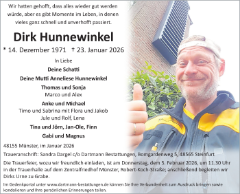 Anzeige von Dirk Hunnewinkel 