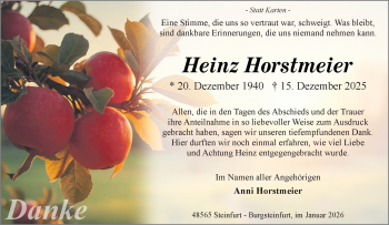 Anzeige von Heinz Horstmeier 