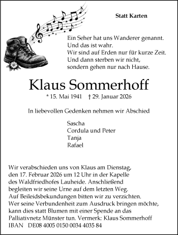 Anzeige von Klaus Sommerhoff 