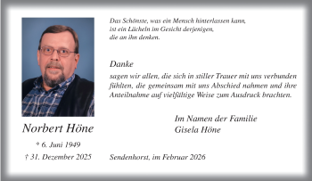 Anzeige von Norbert Höne 