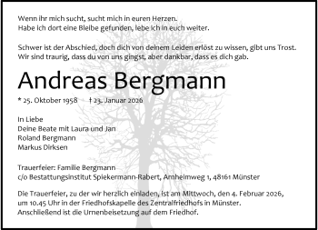 Anzeige von Andreas Bergmann 