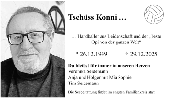 Anzeige von Konni Seidemann 