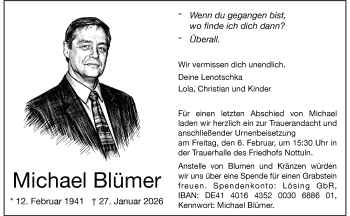 Anzeige von Michael Blümer 