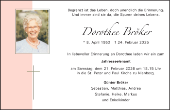 Anzeige von Dorothee Bröker 