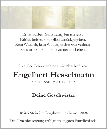 Anzeige von Engelbert Hesselmann 