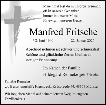 Anzeige von Manfred Fritsche 