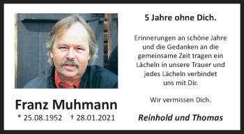 Anzeige von Franz Muhmann 