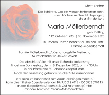 Anzeige von Maria Möllerberndt 
