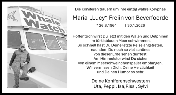 Anzeige von Maria Lucy Freiin von Beverfoerde 