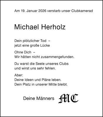Anzeige von Dr. Michael Herholz 