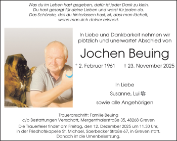 Anzeige von Jochen Beuing 