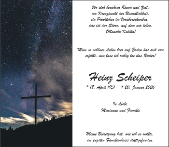 Anzeige von Heinz Scheiper 