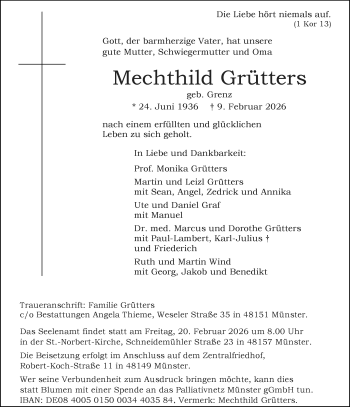 Anzeige von Mechthild Grütters 