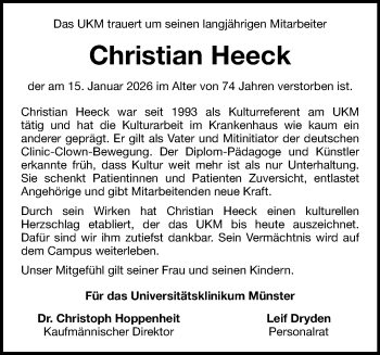 Anzeige von Christian Heeck 