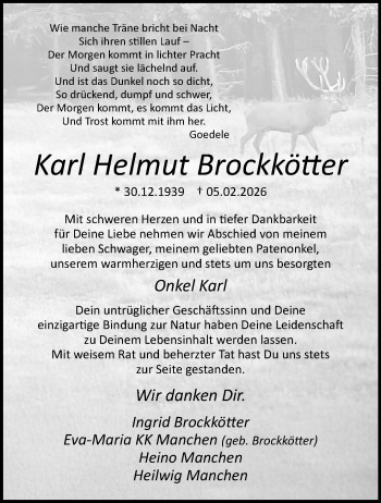 Anzeige von Karl Helmut Brockkötter 