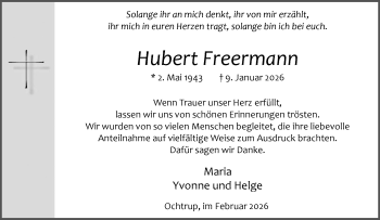 Anzeige von Hubert Freermann 