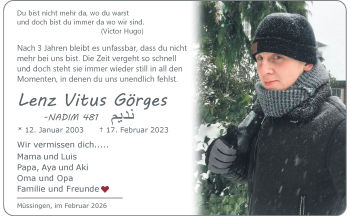 Anzeige von Lenz Vitus Görges 
