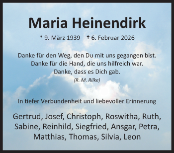 Anzeige von Maria Heinendirk 